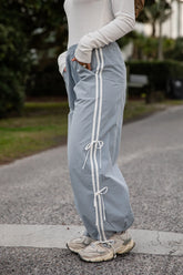 Dusty Blue Drawstring Track Pants