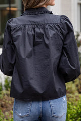 Ruffle Button-Down Blouse